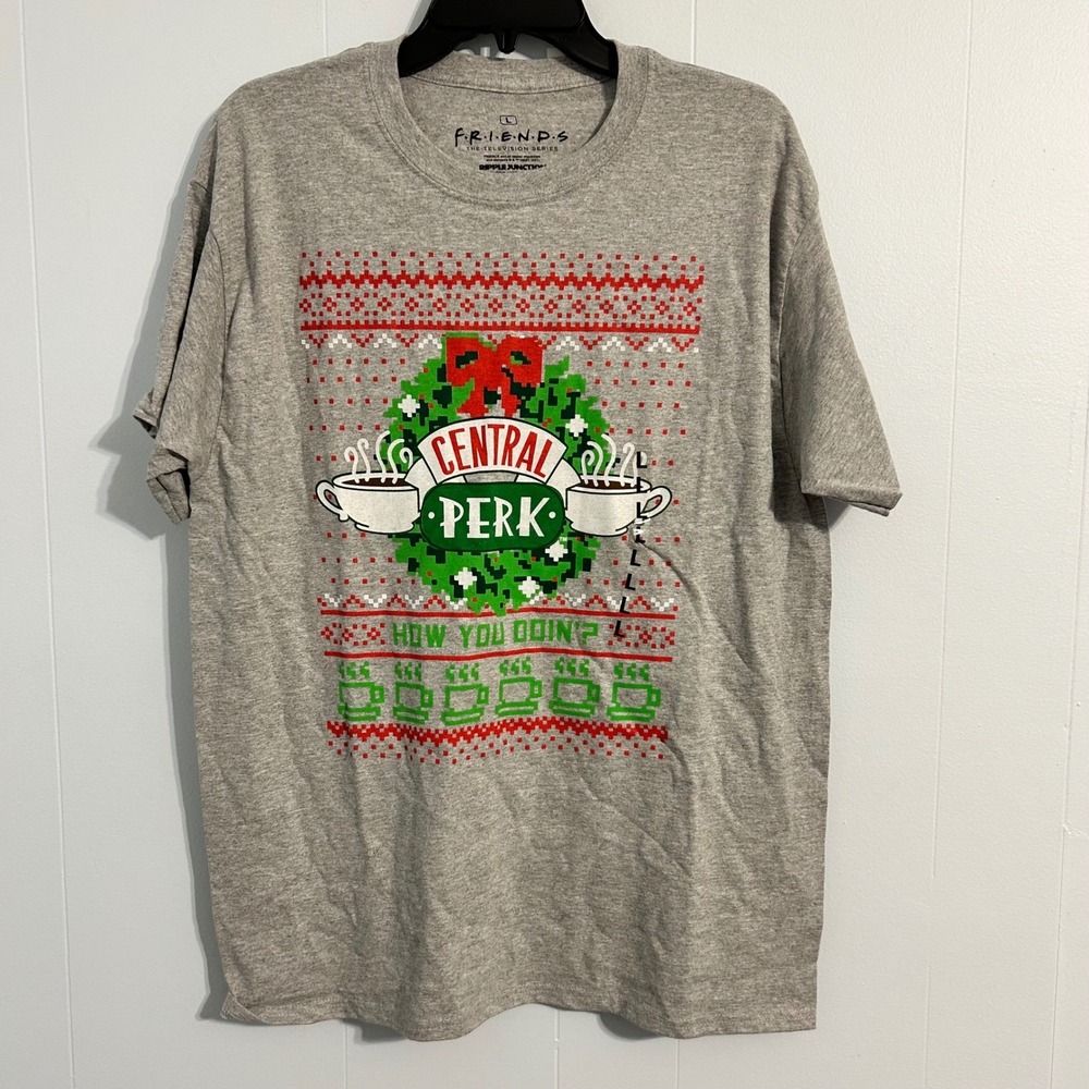 Friends Central Perk Christmas T-Shirt How You Doin' Holiday Tee‎ large